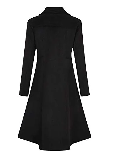 APTRO Women's Winter Long Wool Dress Coat Double Breasted Vintage Coat WS02 Black XS