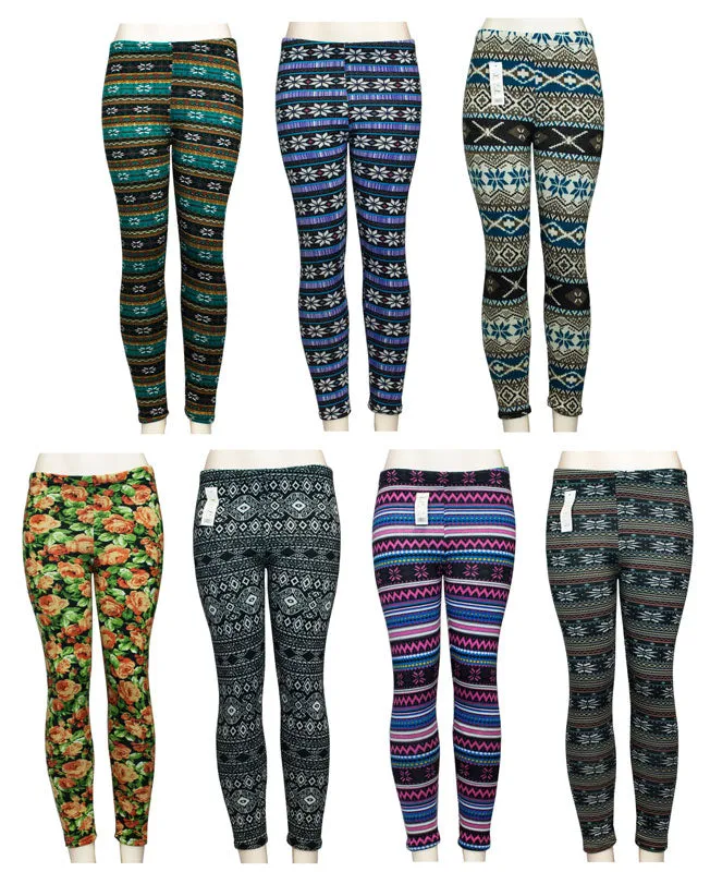 Assorted Ladies Fashion Pull On Thermal Leggings Wholesale