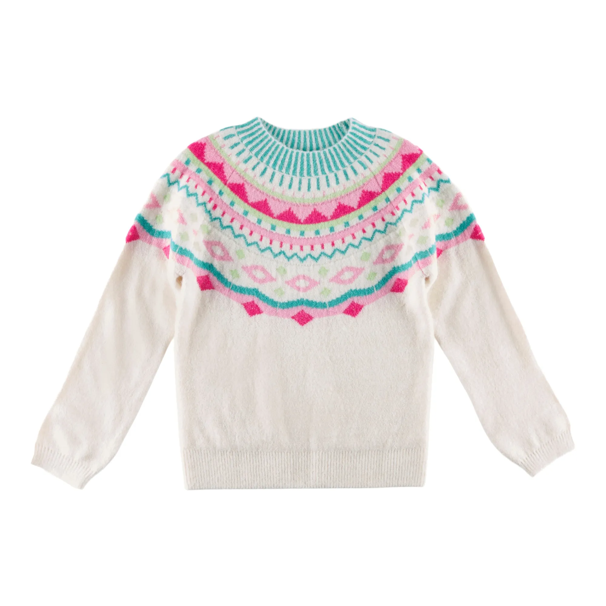 BELLA & BIRDIE Girls High Neck Winter Wonderland Sweater