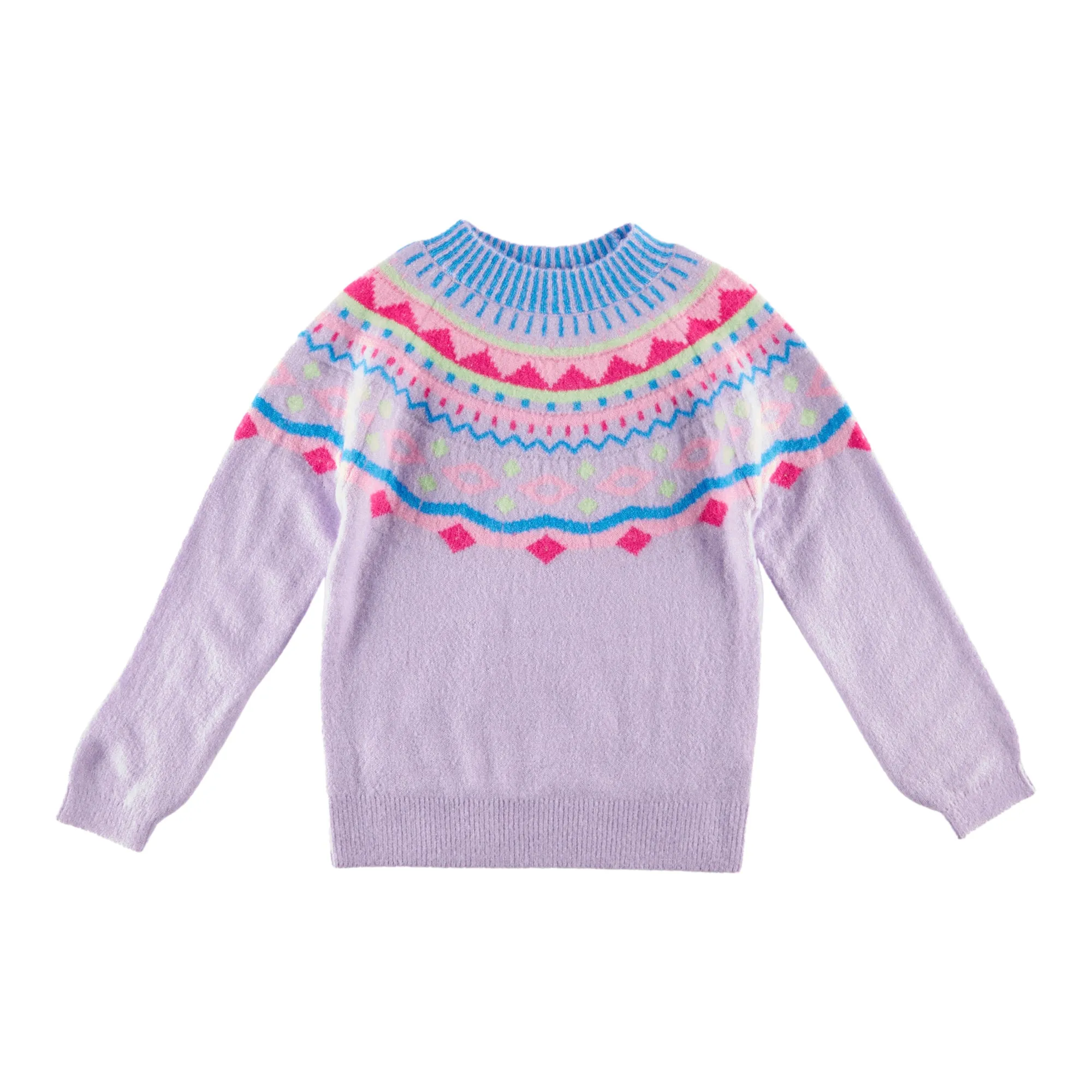 BELLA & BIRDIE Girls High Neck Winter Wonderland Sweater