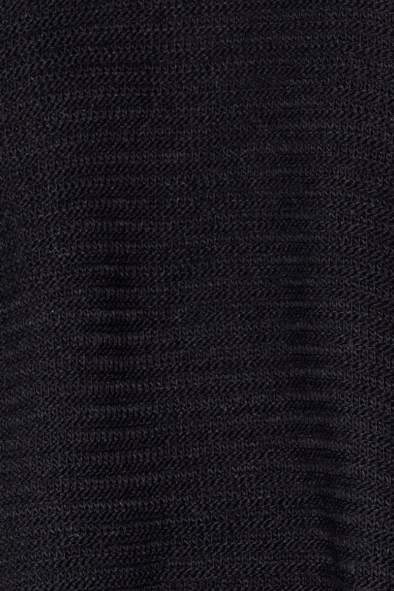 Black Cold Shoulder Round Neck Jumper