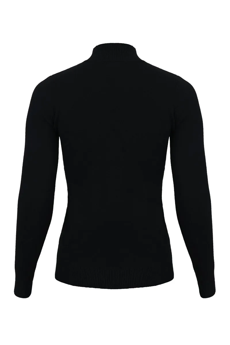 BLACK TURTLE NECK KNIT