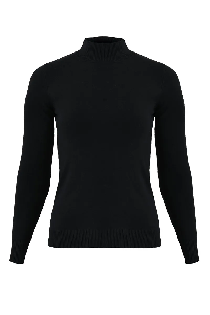 BLACK TURTLE NECK KNIT