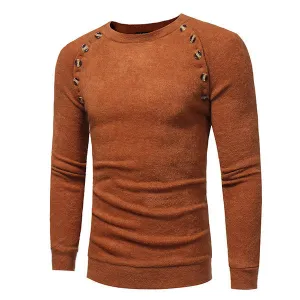 Buttons Design Knitted Long Sleeve Casual Sweater