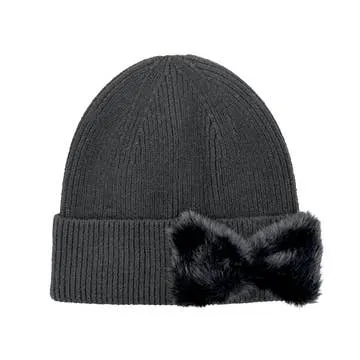 C.C. Faux Fur Ribbon Beanie Collection