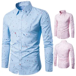 Designer Slim Fit Formal Casual Printing Chest Pocket Dress Shirt for Men