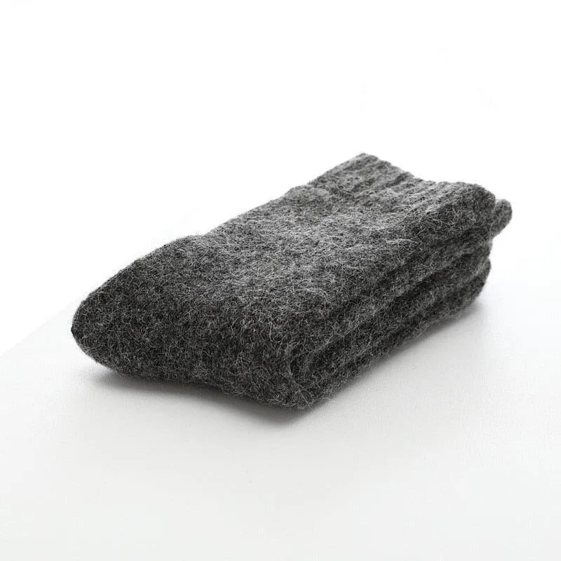 Elegant Men's Winter Wool-Rabbit Socks - Cozy Warmth and Style