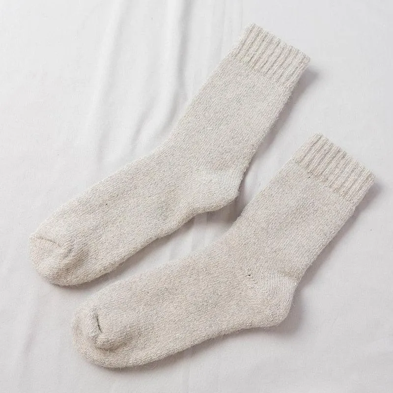 Elegant Men's Winter Wool-Rabbit Socks - Cozy Warmth and Style