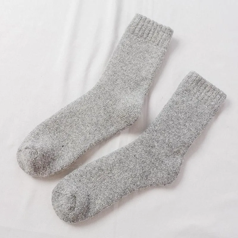 Elegant Men's Winter Wool-Rabbit Socks - Cozy Warmth and Style