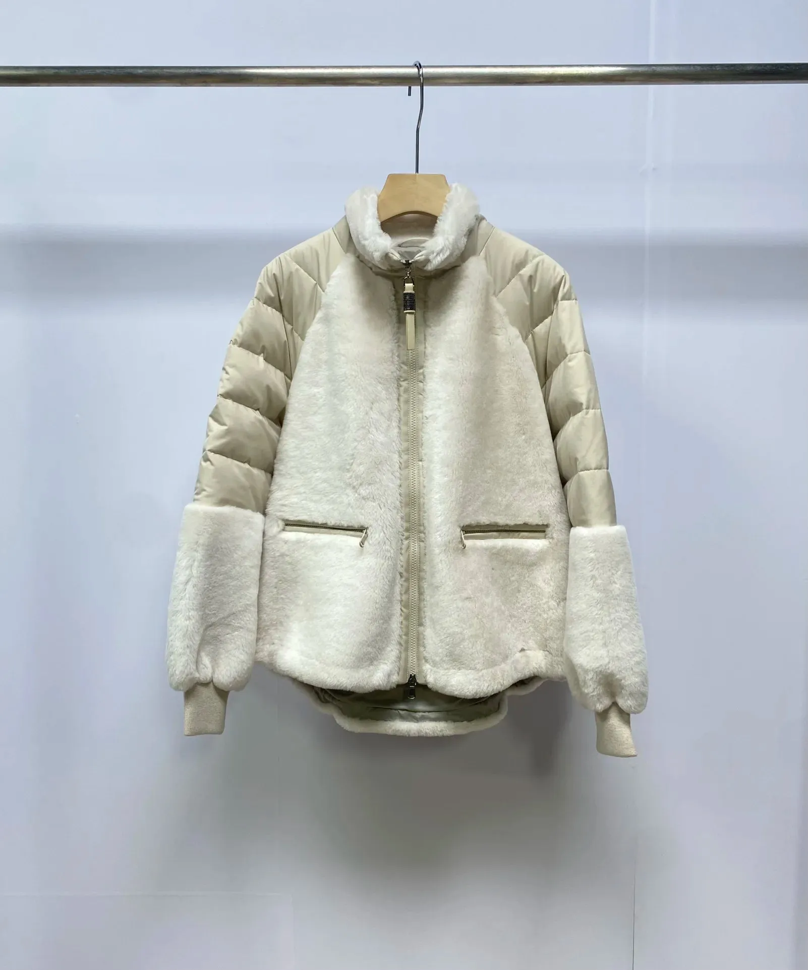 High-Fashion Cashmere Goose Down Jacket