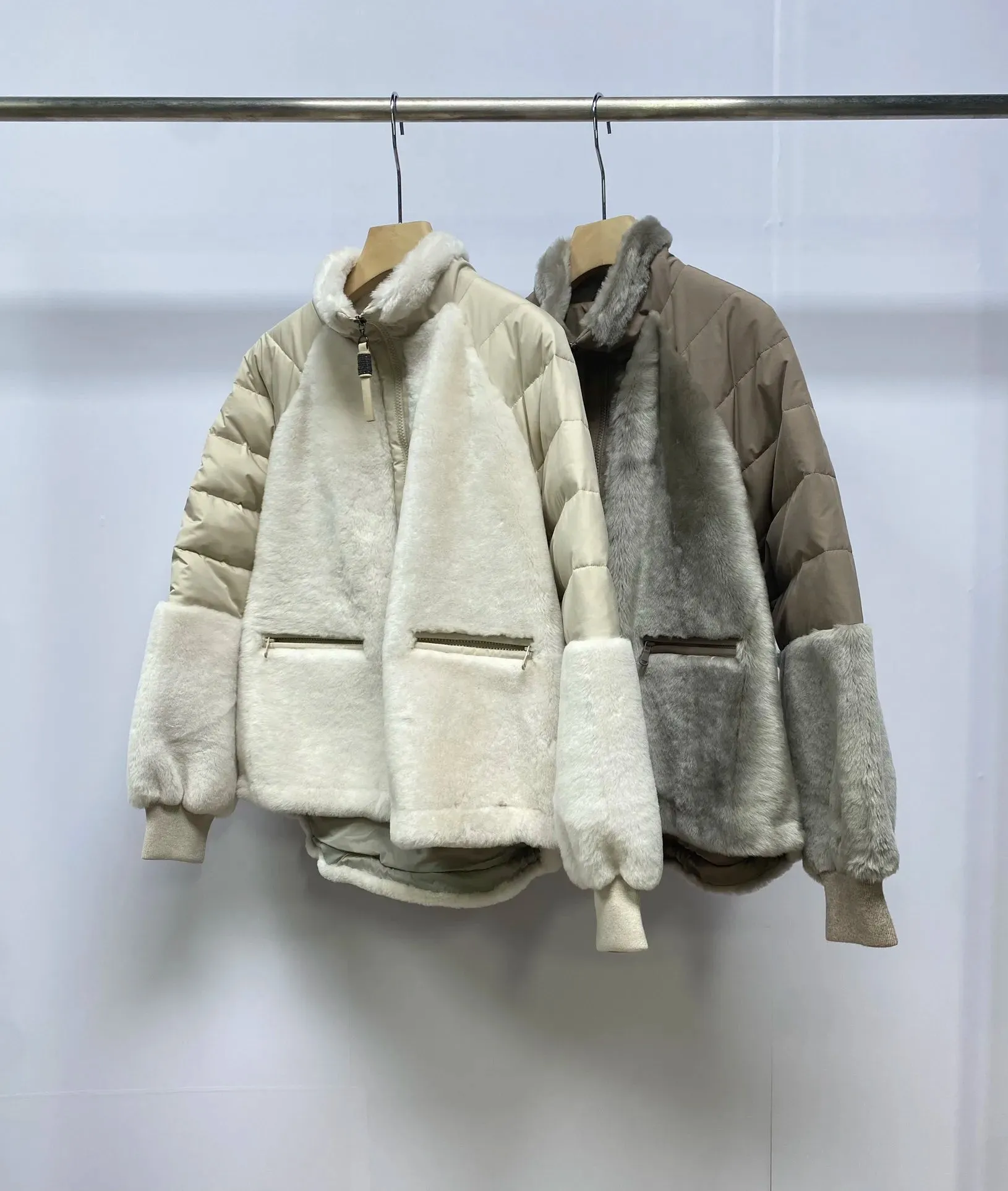 High-Fashion Cashmere Goose Down Jacket