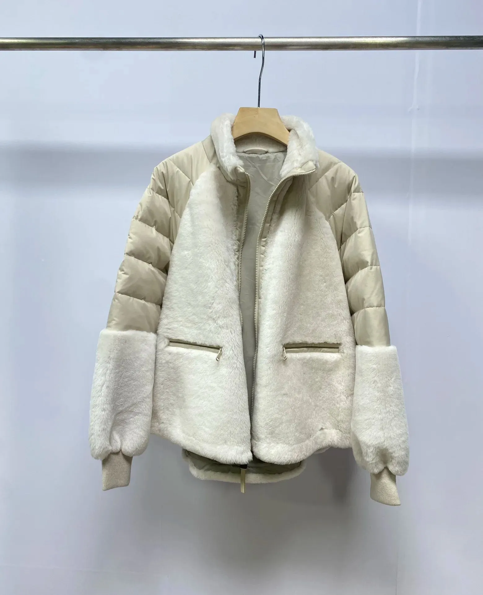 High-Fashion Cashmere Goose Down Jacket