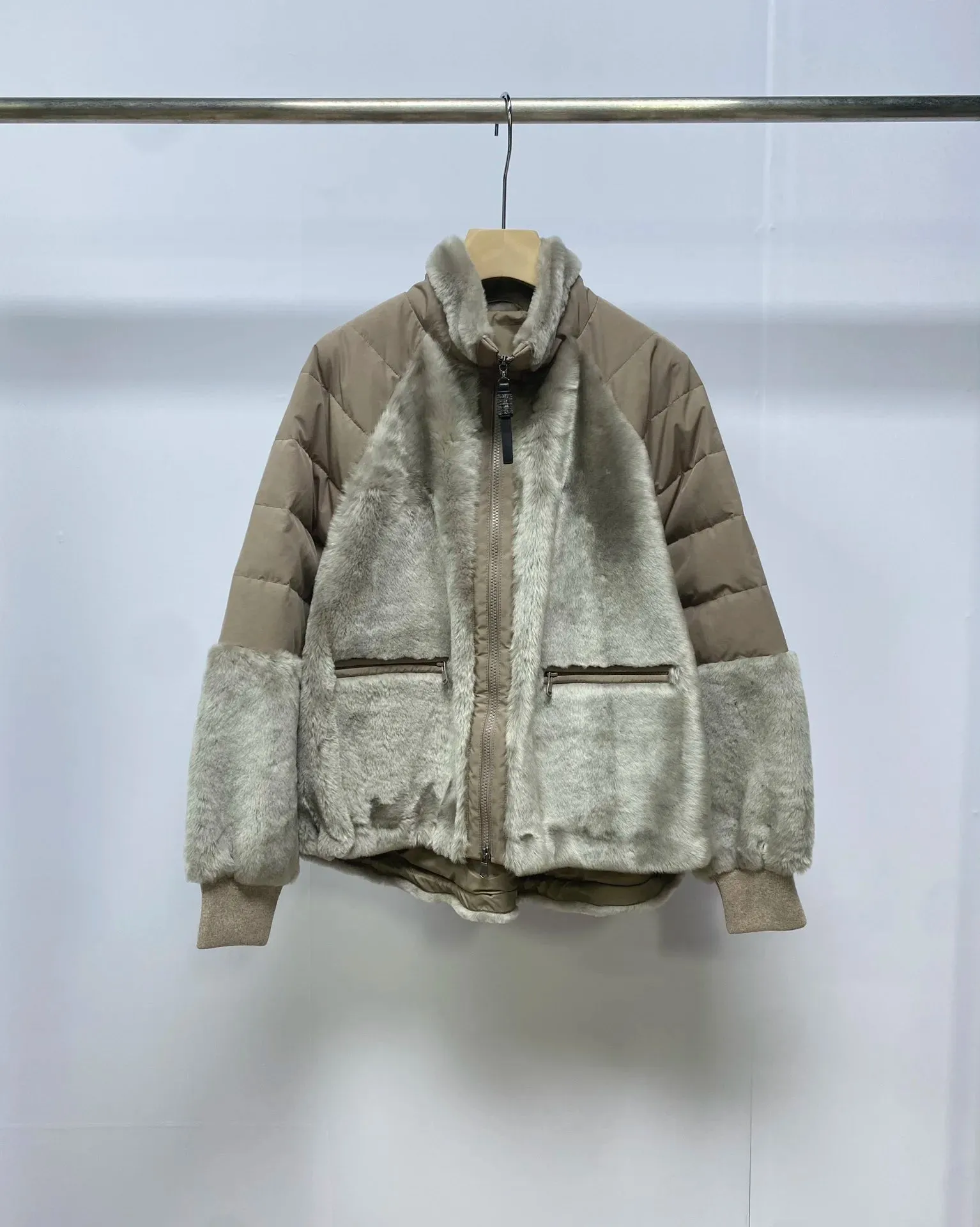 High-Fashion Cashmere Goose Down Jacket