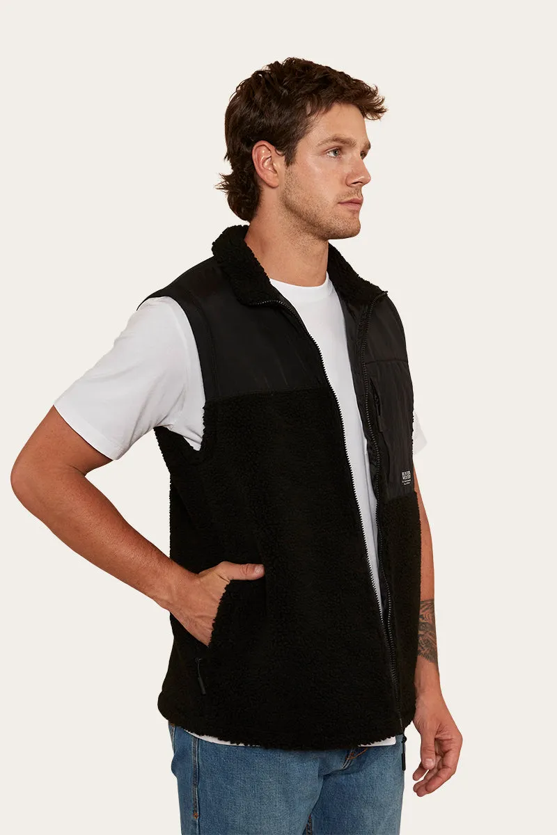 Hume Mens Zip Thru Vest - Black