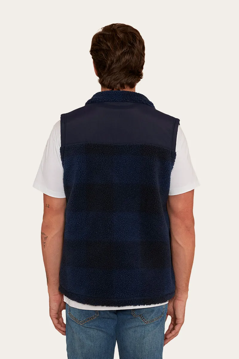 Hume Mens Zip Thru Vest - Navy