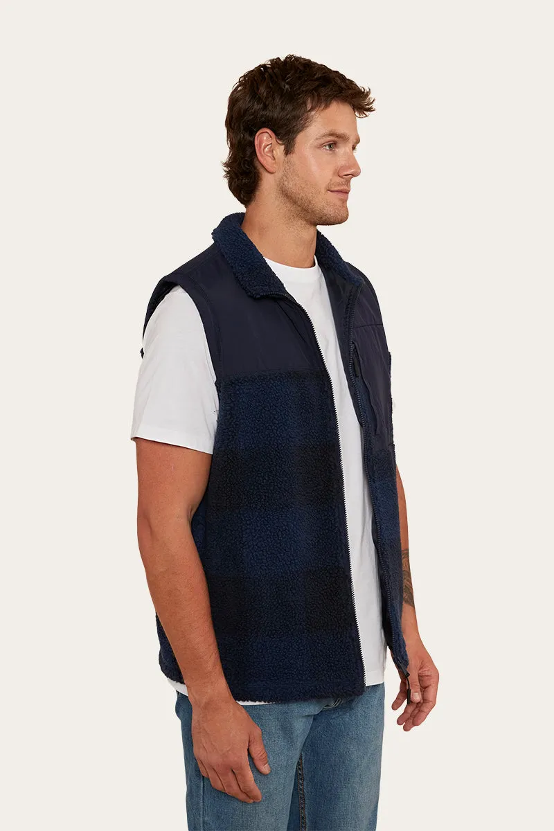 Hume Mens Zip Thru Vest - Navy