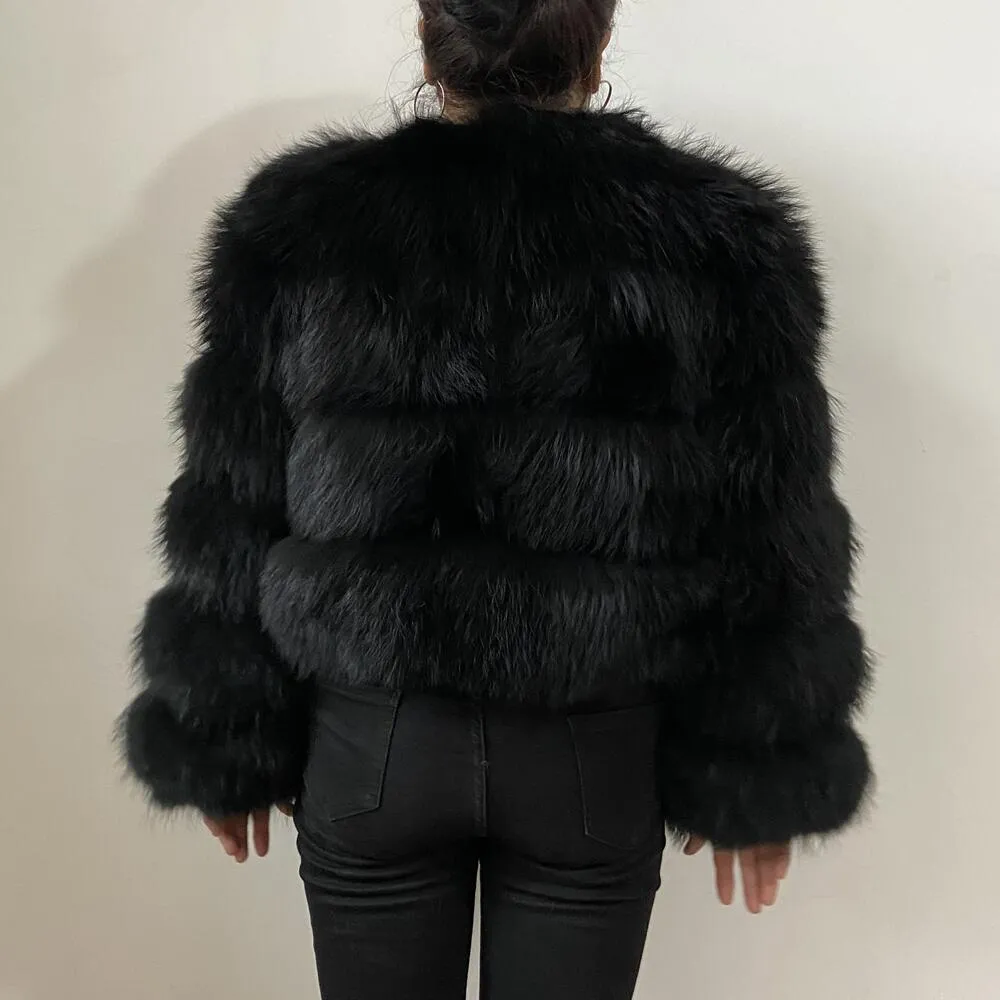 Luxury Warm Thick Natural Fur Coat