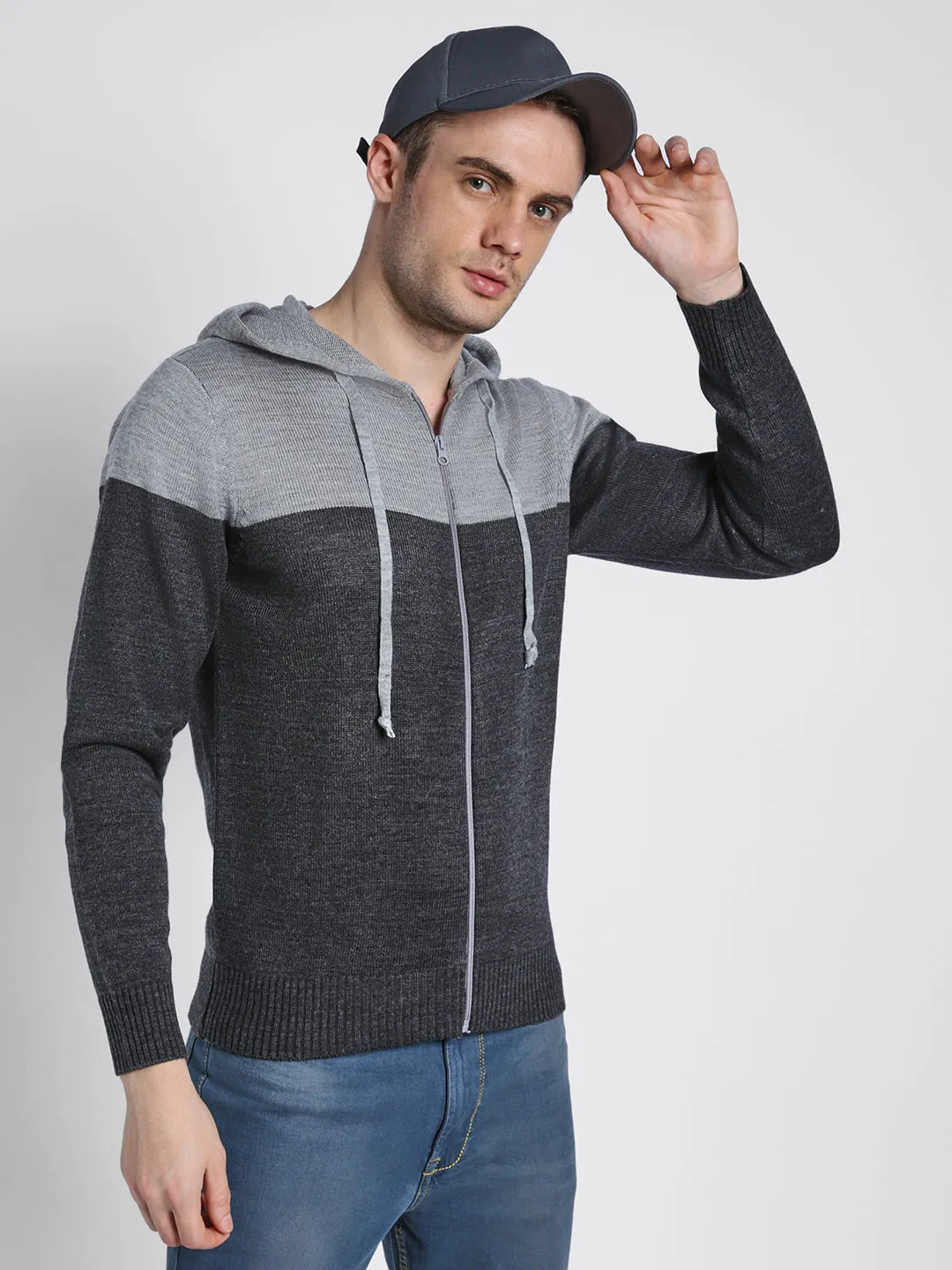 Men's Hoodie Regular Fit Solid Lt Grey Mel Sweater