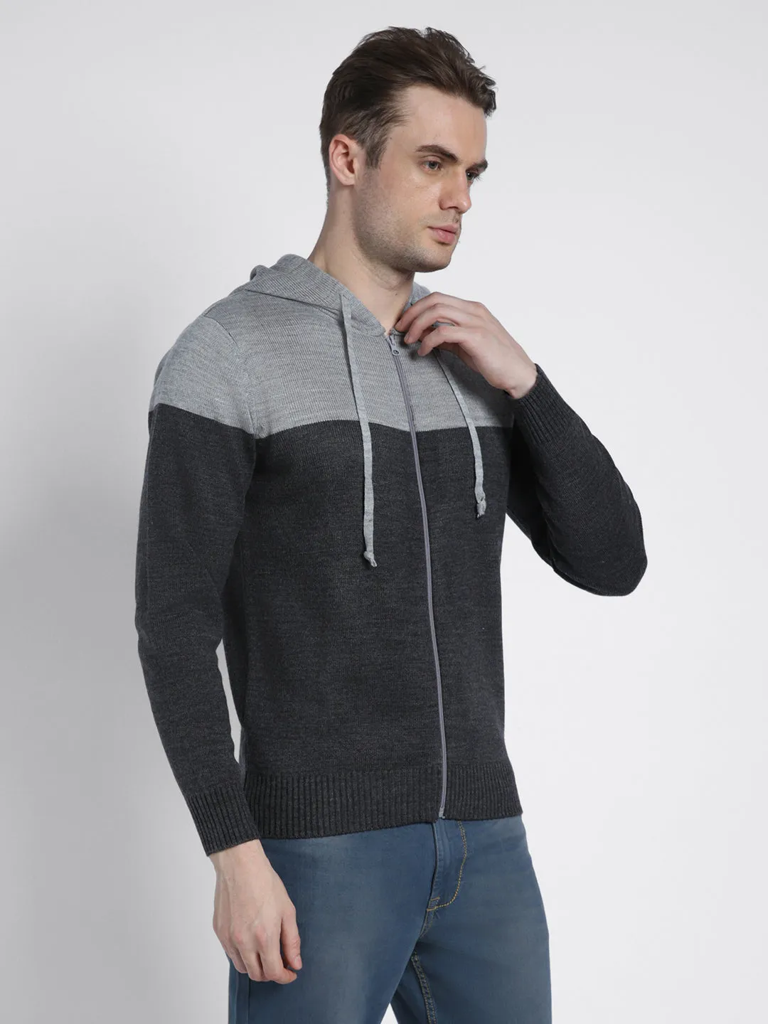 Men's Hoodie Regular Fit Solid Lt Grey Mel Sweater