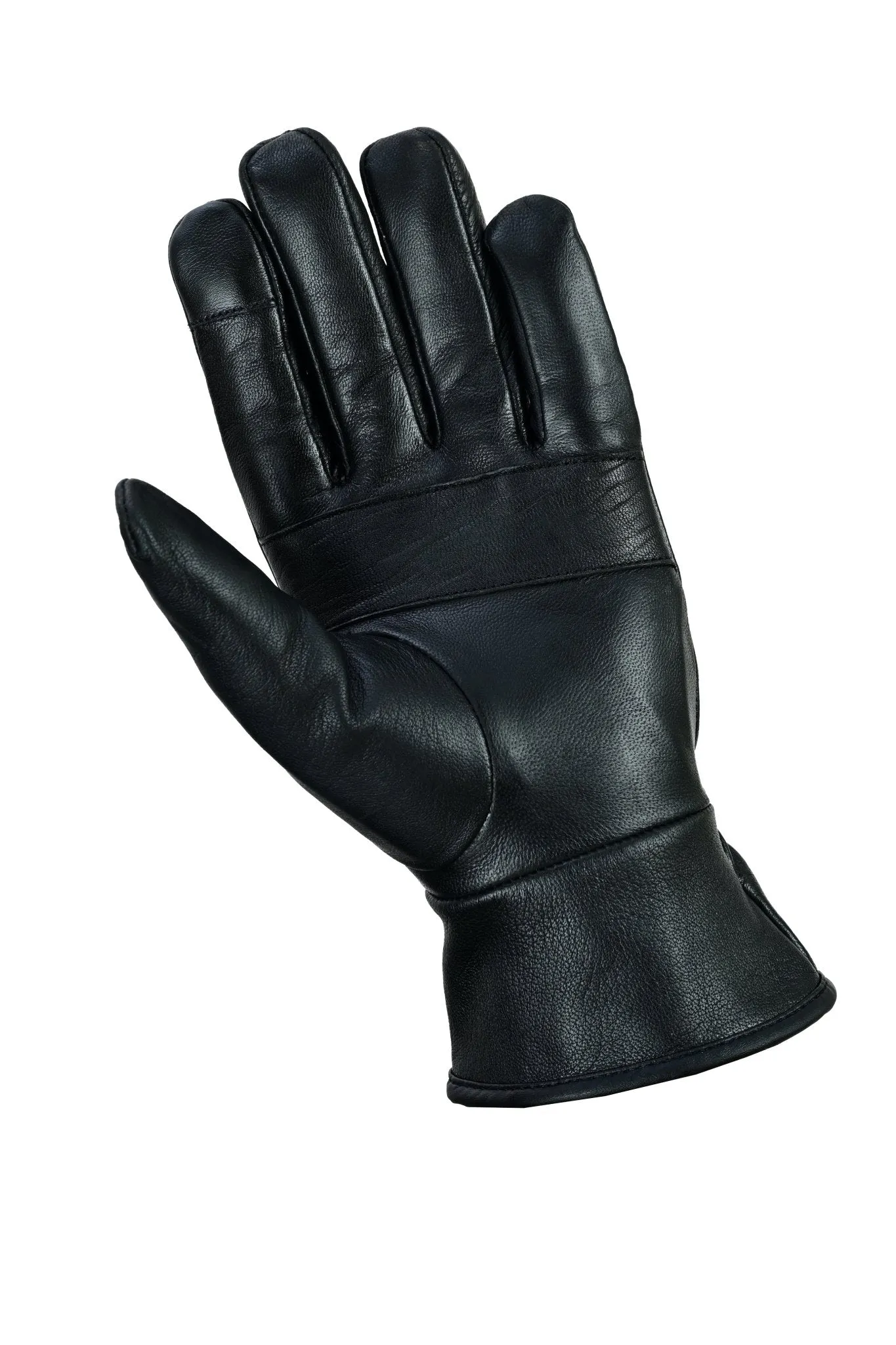 Mens Soft Leather Fashion Winter Gloves with Fleece Lining