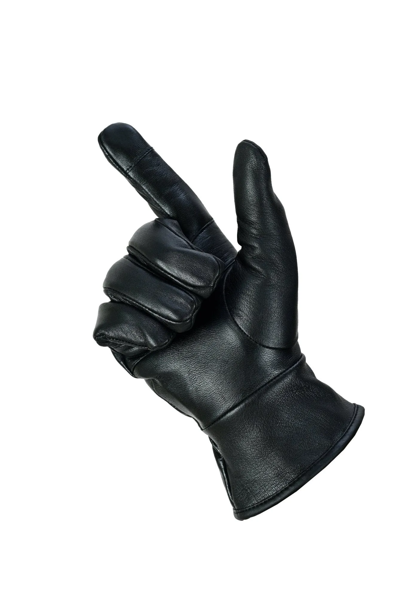 Mens Soft Leather Fashion Winter Gloves with Fleece Lining