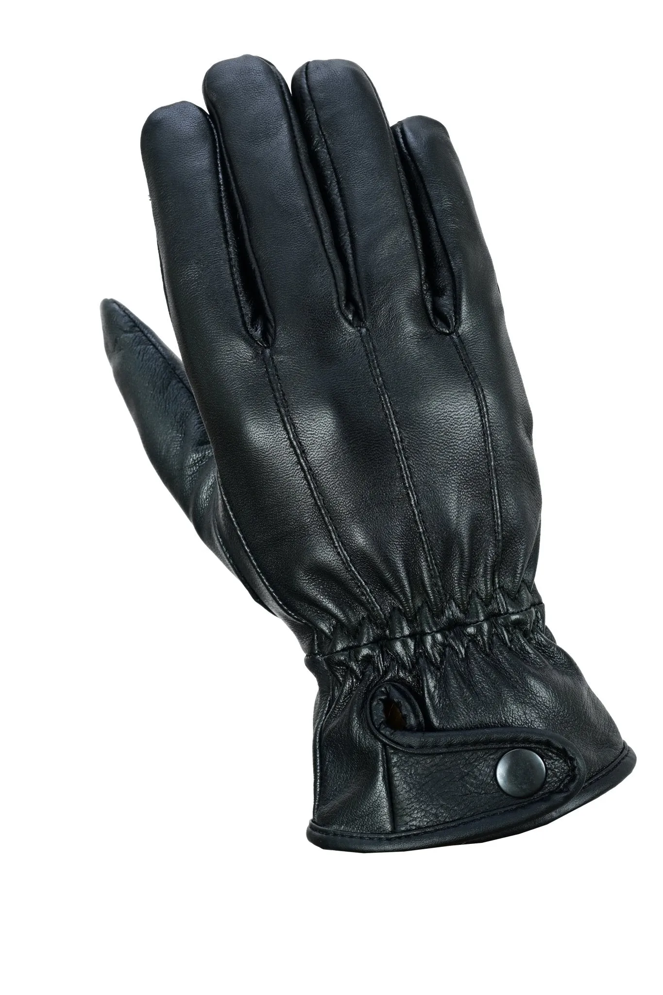 Mens Soft Leather Fashion Winter Gloves with Fleece Lining