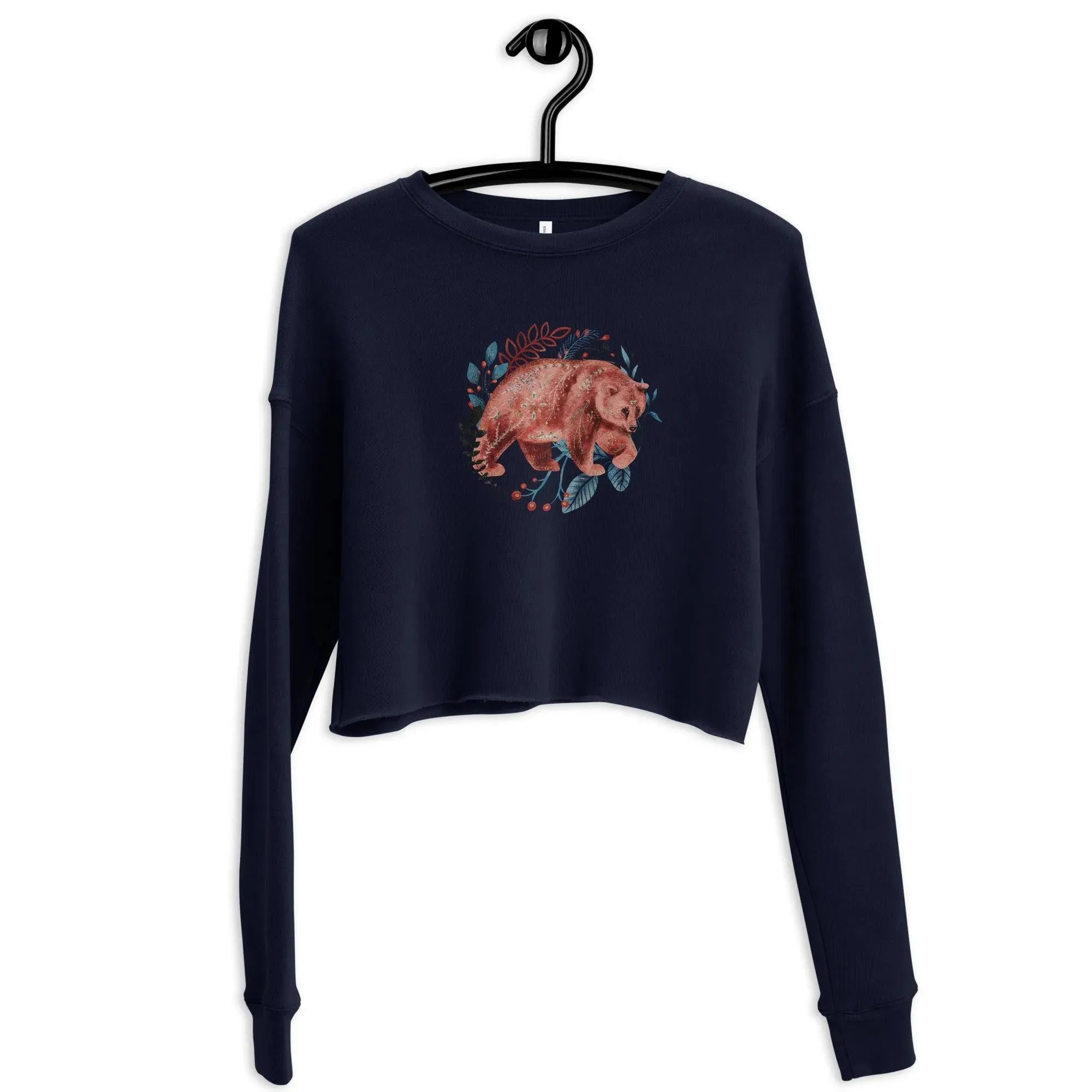 Nordic Winter Cropped Sweatshirt - Bear