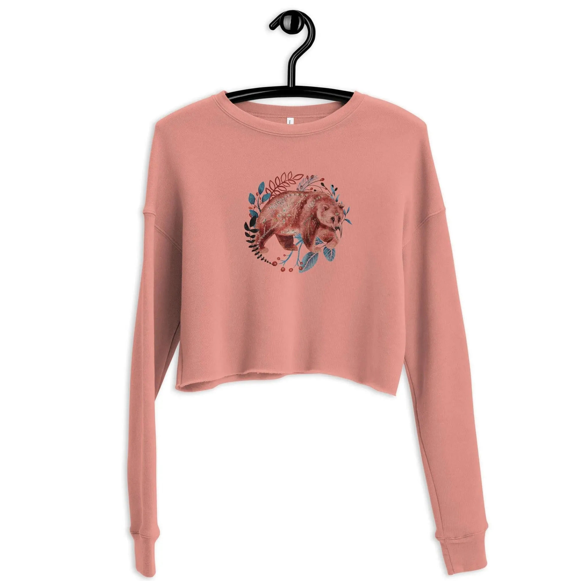 Nordic Winter Cropped Sweatshirt - Bear