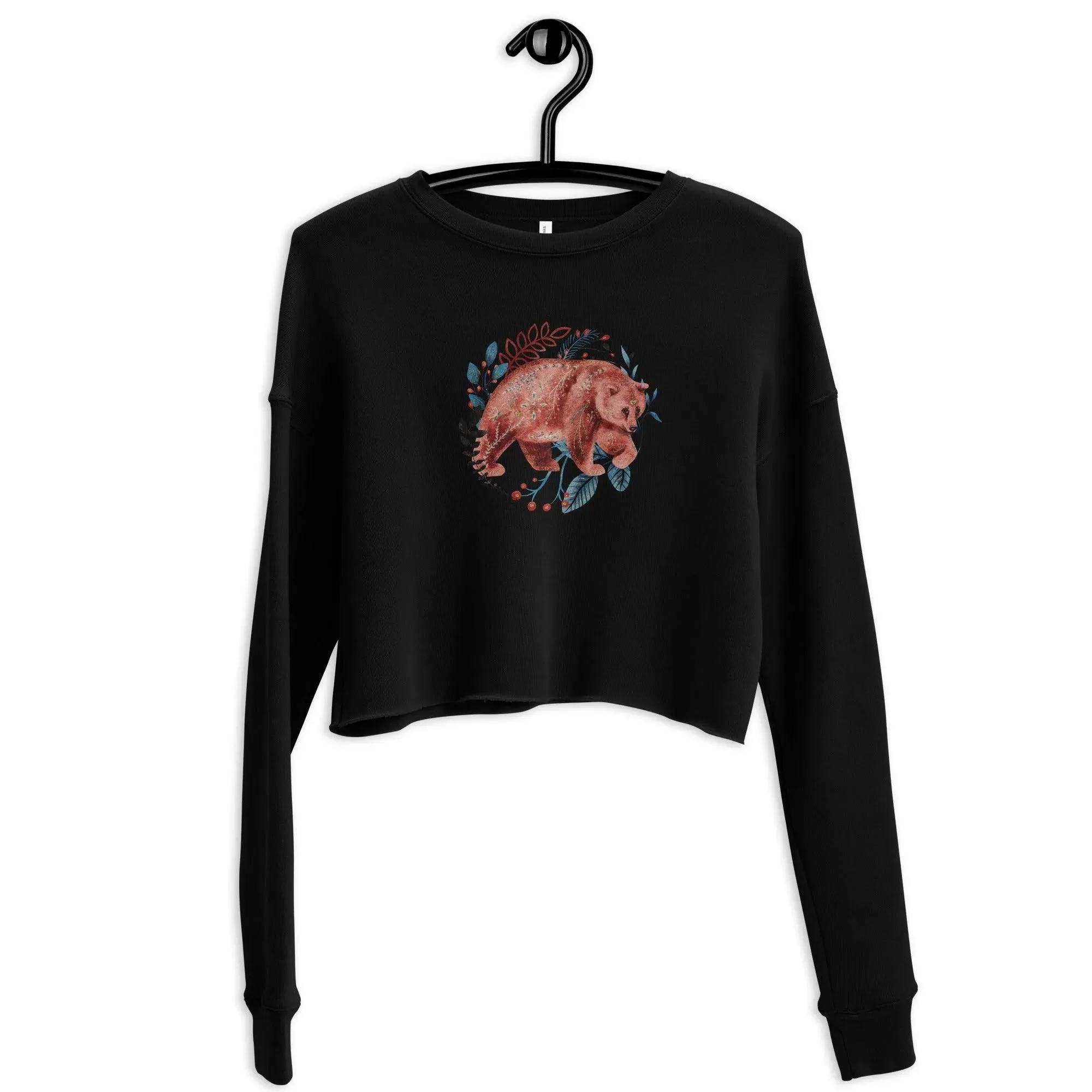 Nordic Winter Cropped Sweatshirt - Bear