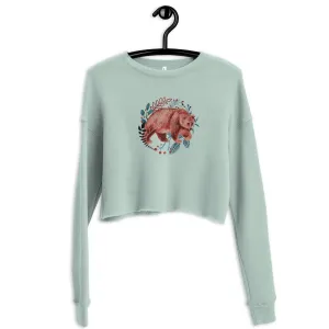 Nordic Winter Cropped Sweatshirt - Bear