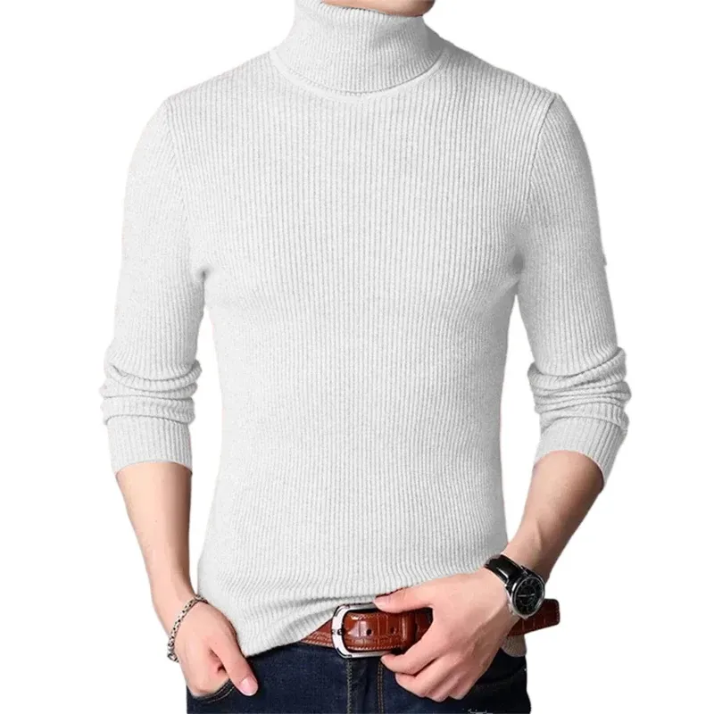 Ribbed knit jumper turtleneck jumper men