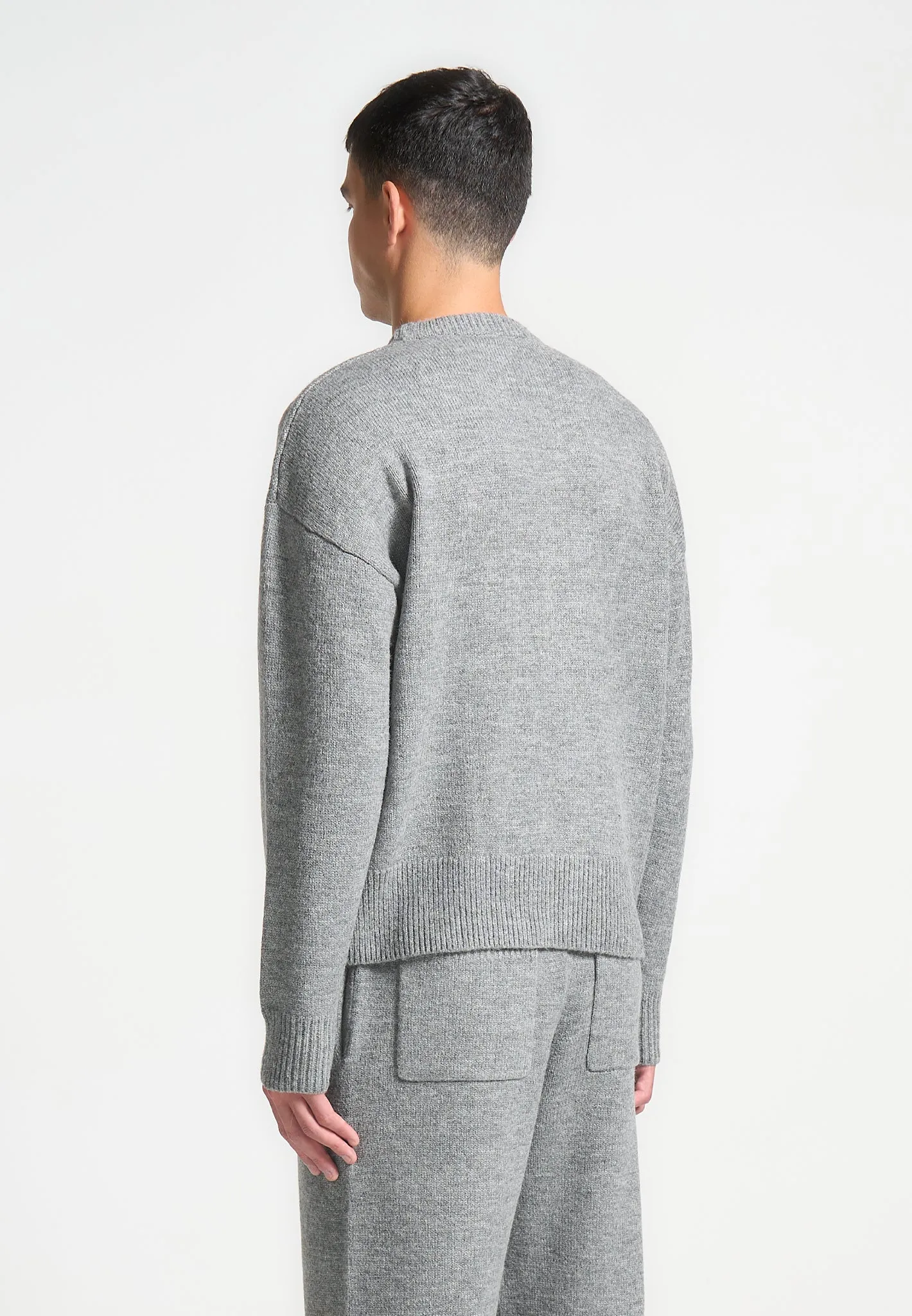 Signature Mohair-Blend Crewneck Jumper - Grey