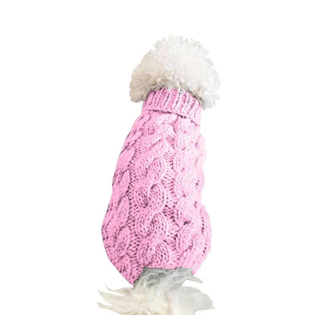 Soft High Collar Sweater for Dogs & Cats - Solid Color Winter Fashion - Chihuahua & Kitten Friendly