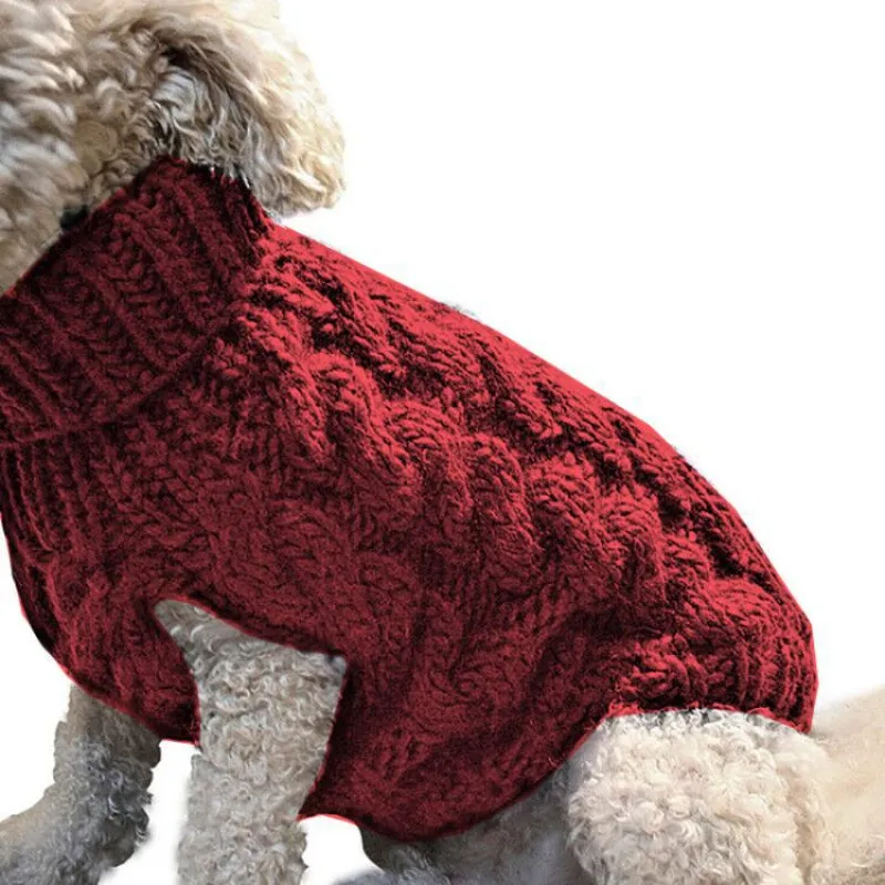 Soft High Collar Sweater for Dogs & Cats - Solid Color Winter Fashion - Chihuahua & Kitten Friendly