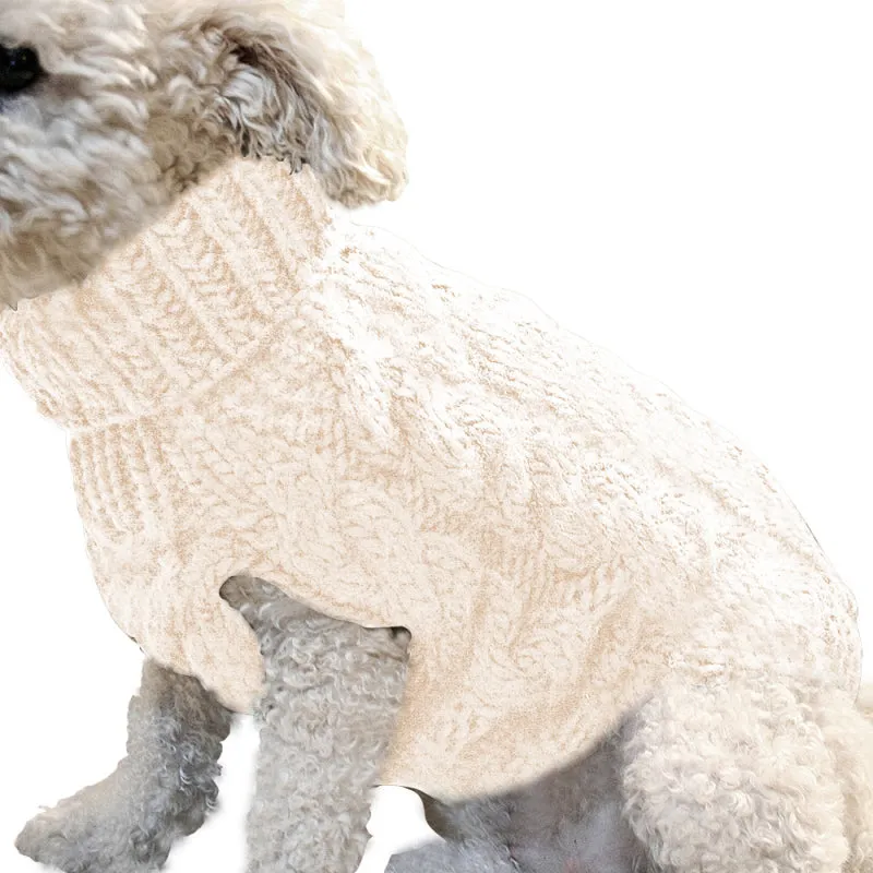 Soft High Collar Sweater for Dogs & Cats - Solid Color Winter Fashion - Chihuahua & Kitten Friendly