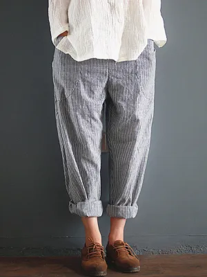 Stripe Loose Women Pants