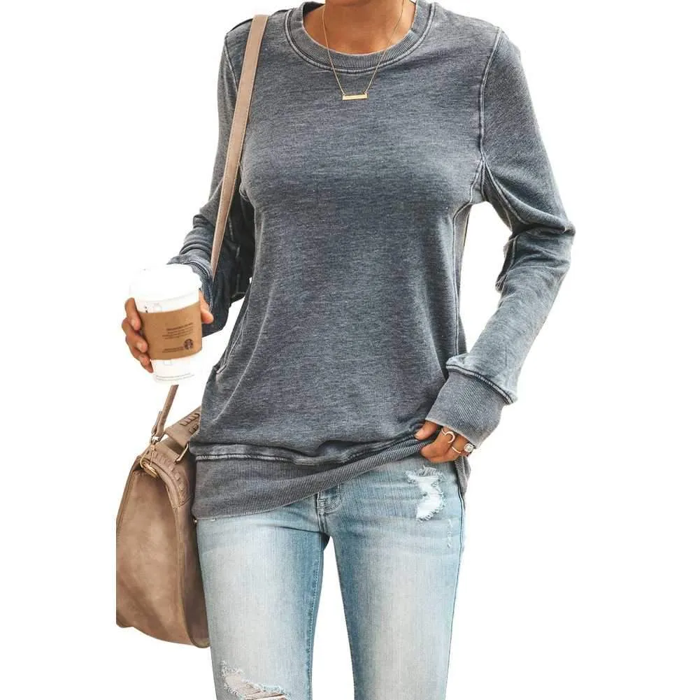 Thick Sporty Women's Casual Crew Neck Sweatshirts