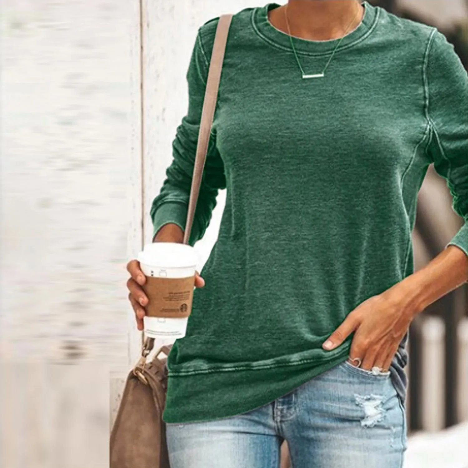 Thick Sporty Women's Casual Crew Neck Sweatshirts