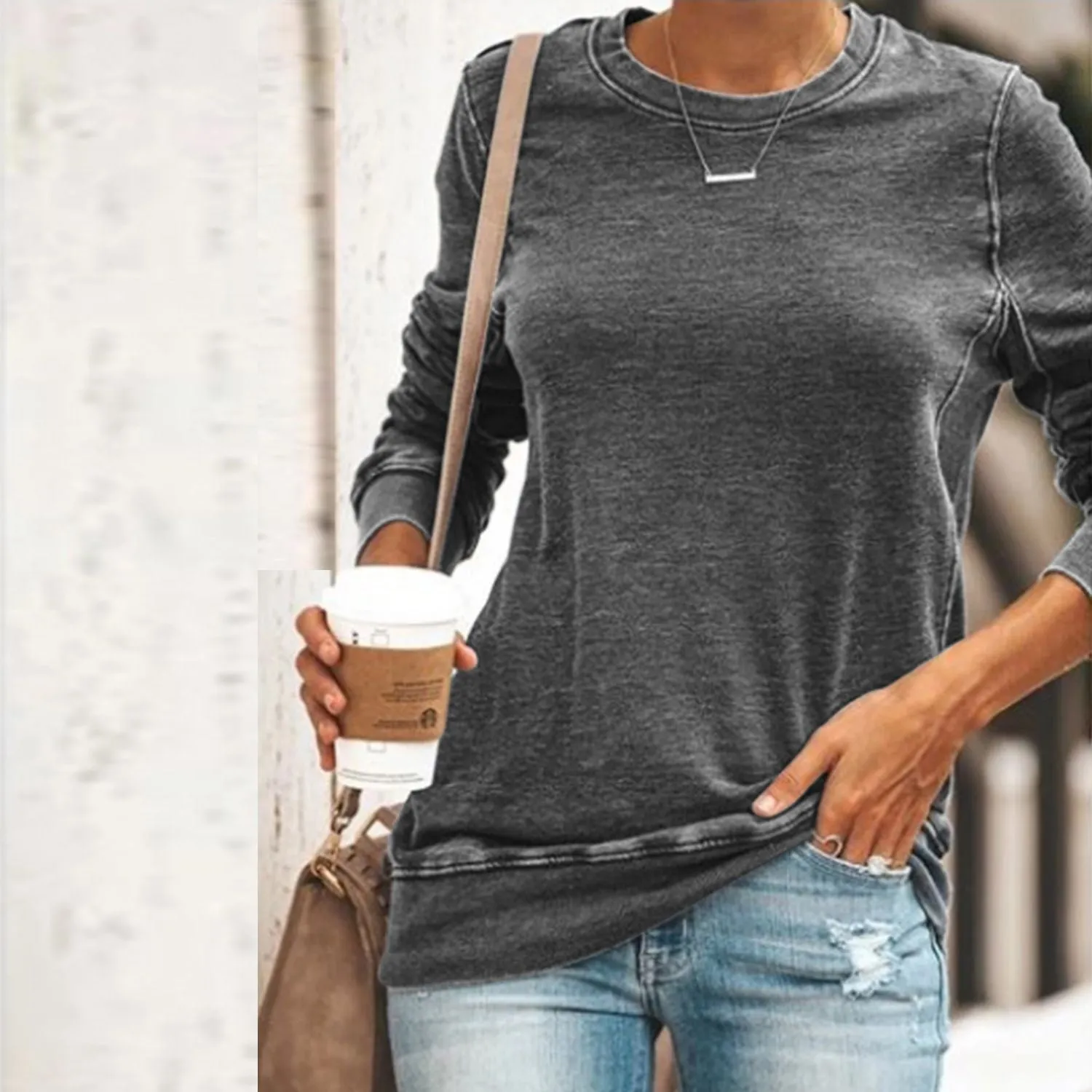 Thick Sporty Women's Casual Crew Neck Sweatshirts