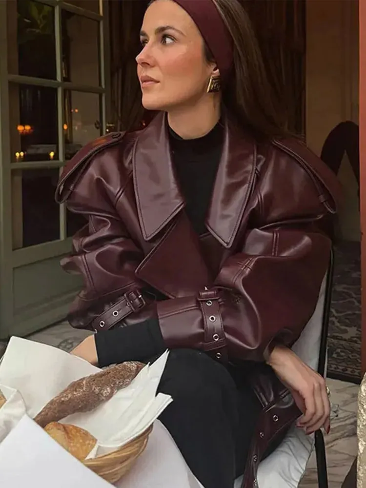 Vintage Leather Zip-Up Jacket