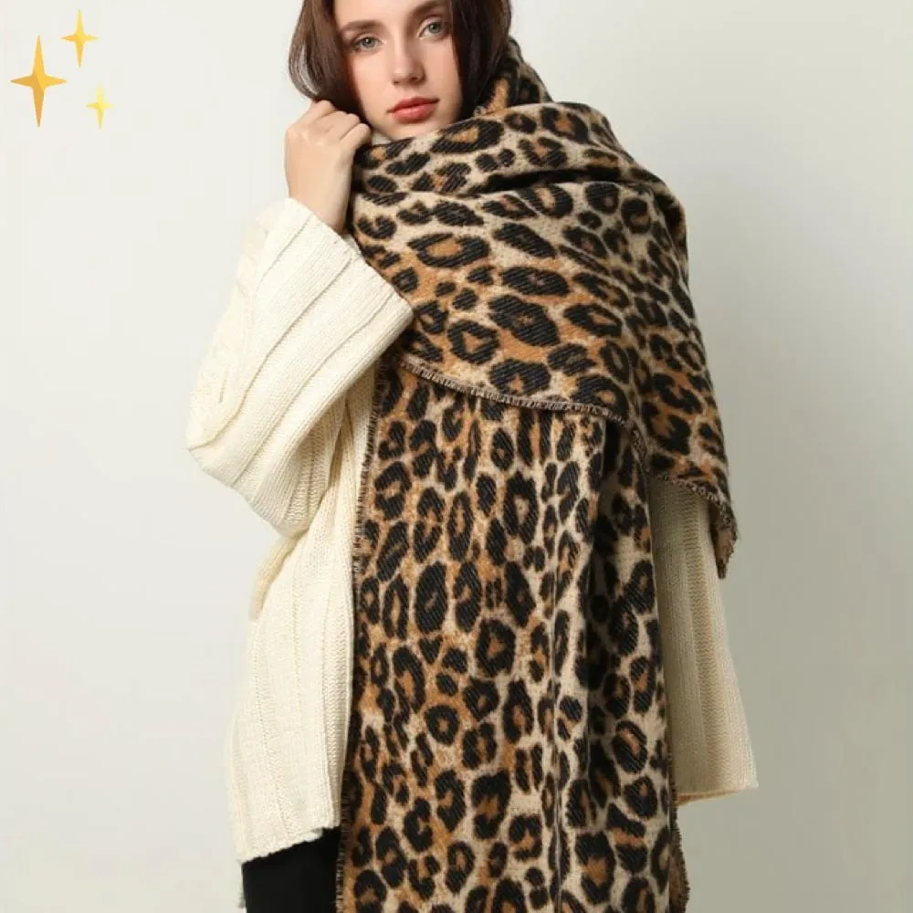 Wild & Cozy Leopard Print Scarf