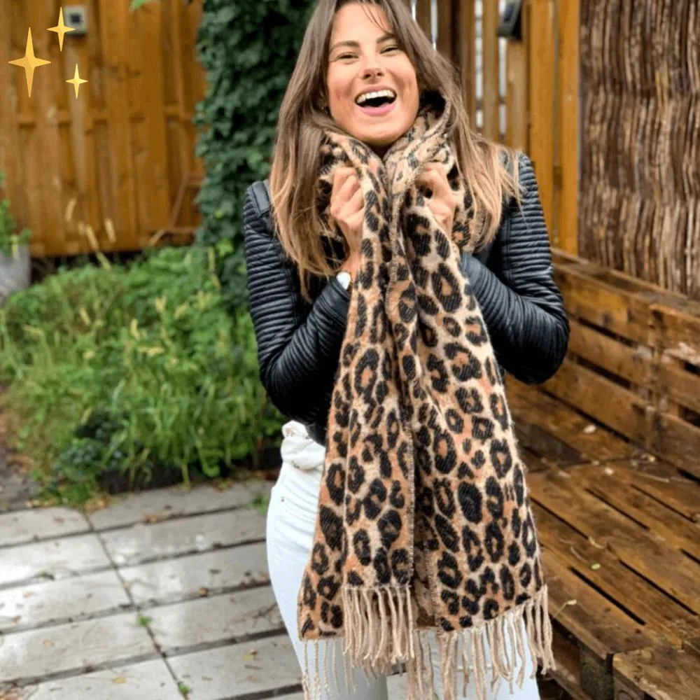 Wild & Cozy Leopard Print Scarf