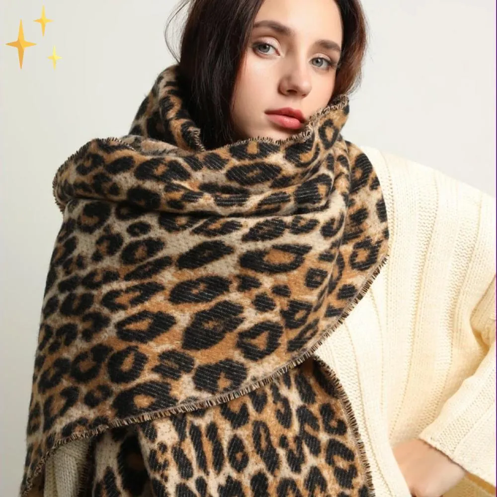 Wild & Cozy Leopard Print Scarf