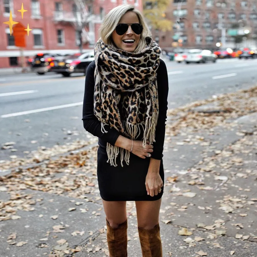 Wild & Cozy Leopard Print Scarf