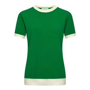 Women Green Knitted short Sleeves Knitwear