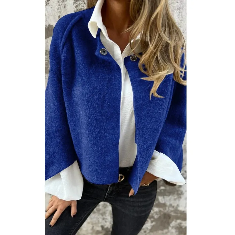 Women's Casual Cashmere Warm Loose Winter Jacket with Single Buckle | Ideal for Autumn/Winter