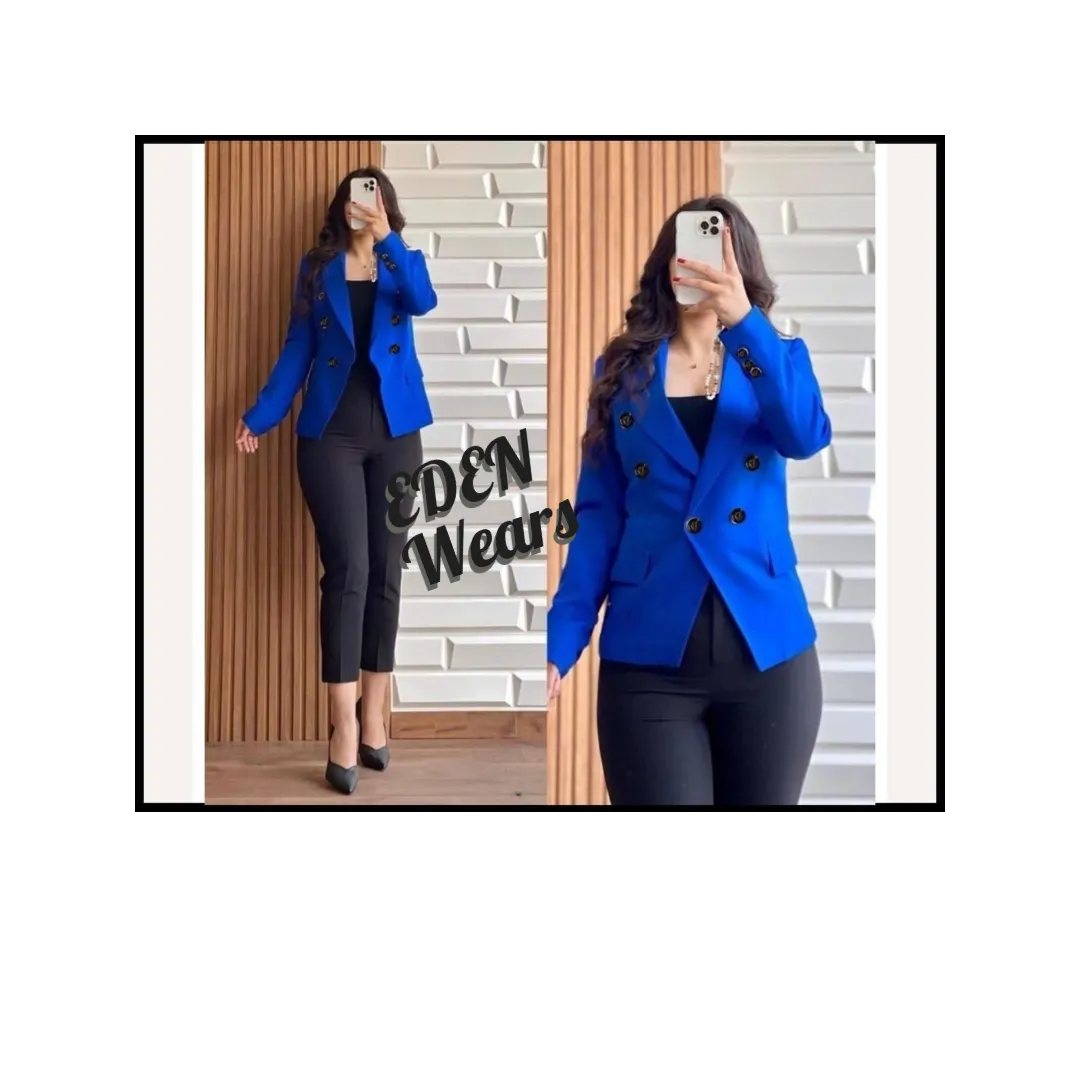 Women's Casual Double Button Blazer Coat – Premium Winter Wear by Eden wear Official