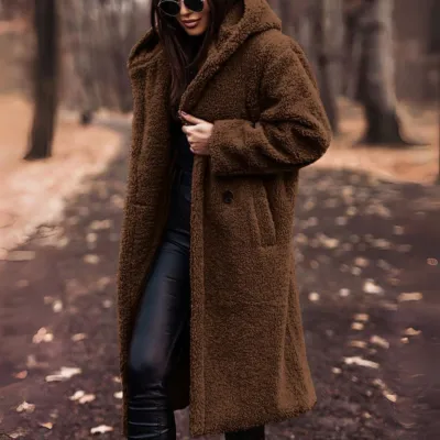 Women's Casual Hooded Warm Long Fleece Winter Coat | Ideal for Autumn/Winter