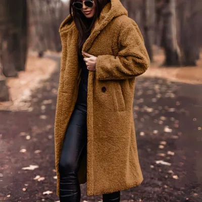 Women's Casual Hooded Warm Long Fleece Winter Coat | Ideal for Autumn/Winter